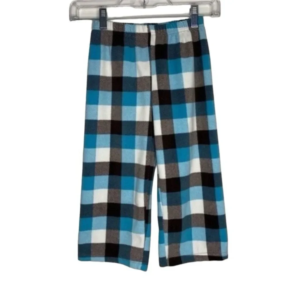 5/$15 Carter’s Blue Gray White Plaid Fleece Pajama Pants 5T